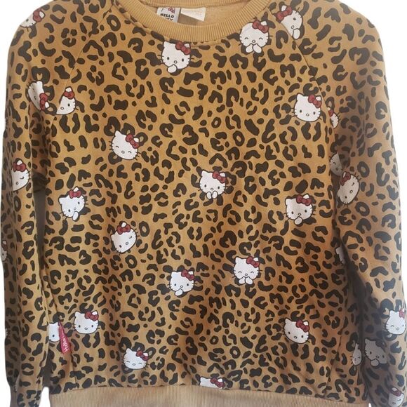 Zara Leopard Print Hello Kitty Sweatshirt - Picture 1 of 4